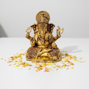 Brass Ganesha Idol (Hand-cast)