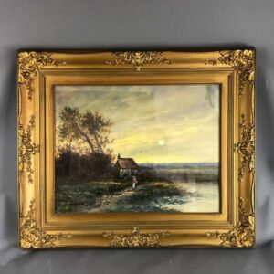 Vintage Oil Landscape on Canvas (Framed)