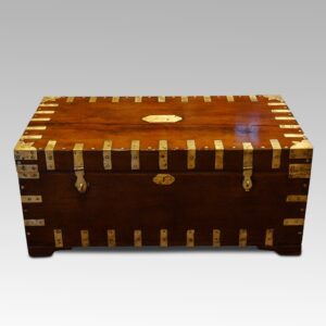 Brass-Bound Wooden Storage Trunk